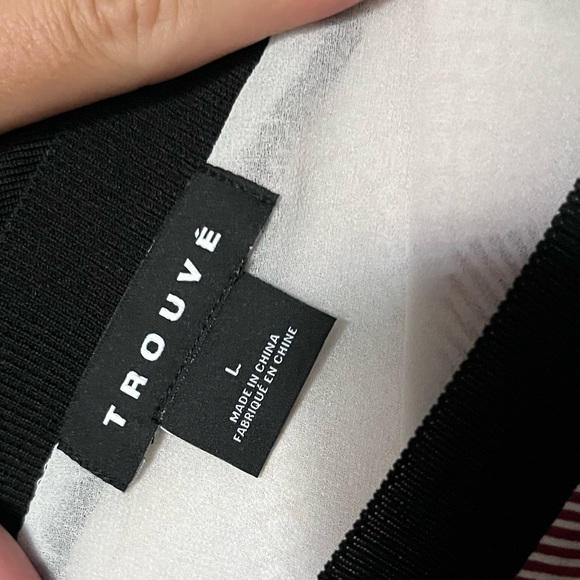 EUC NORDSTROM Trouve White Black Red Shift Dress Size Large - Picture 3 of 7